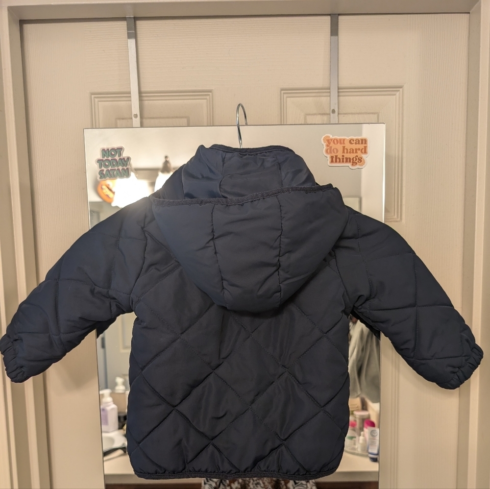 H&M Toddler Blue Puffer Jacket Insulated Quilted Coat Size 2T - Picture 2 of 3